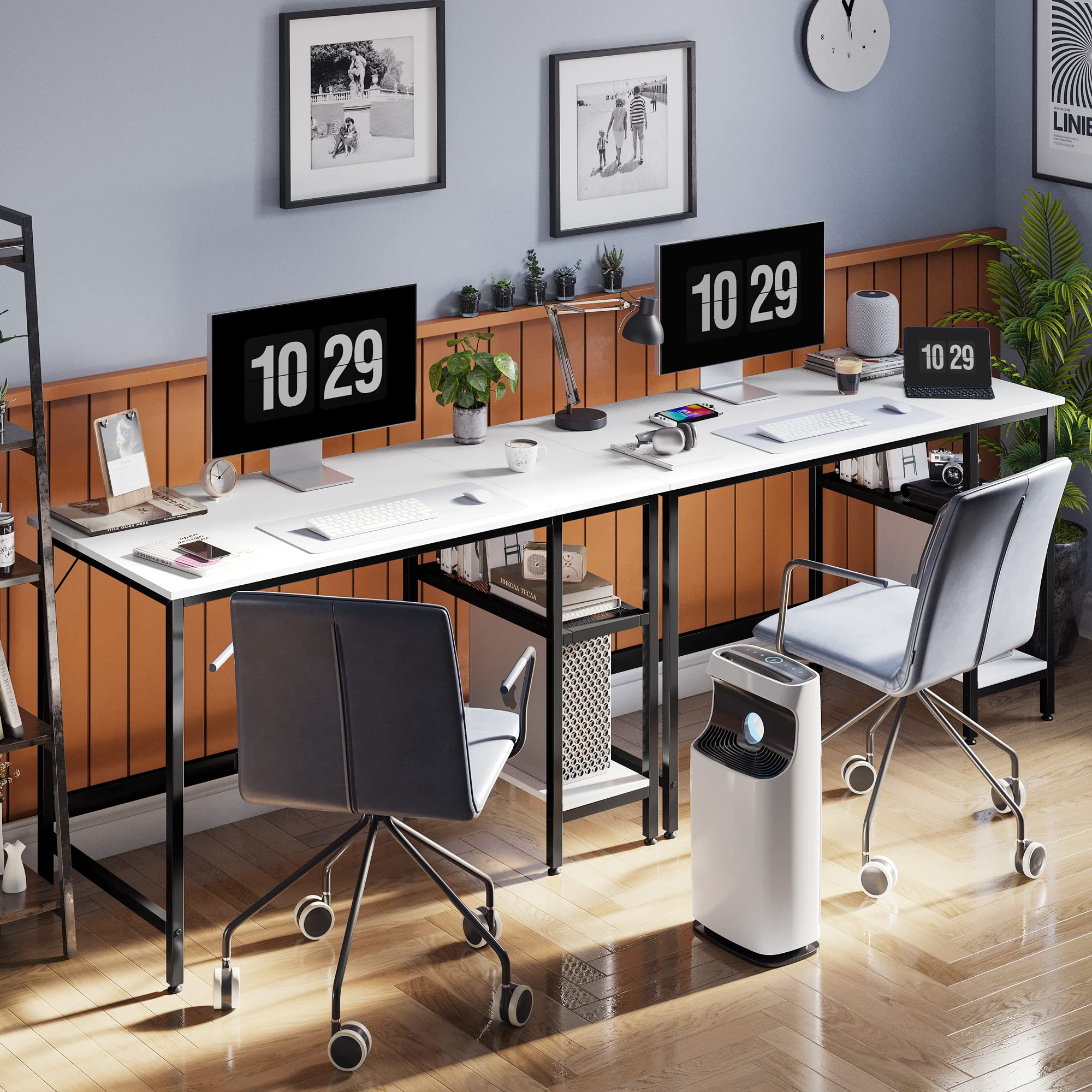 Amazon | CubiCubi パソコンデスク 机 勉強机 幅100cm 奥行き