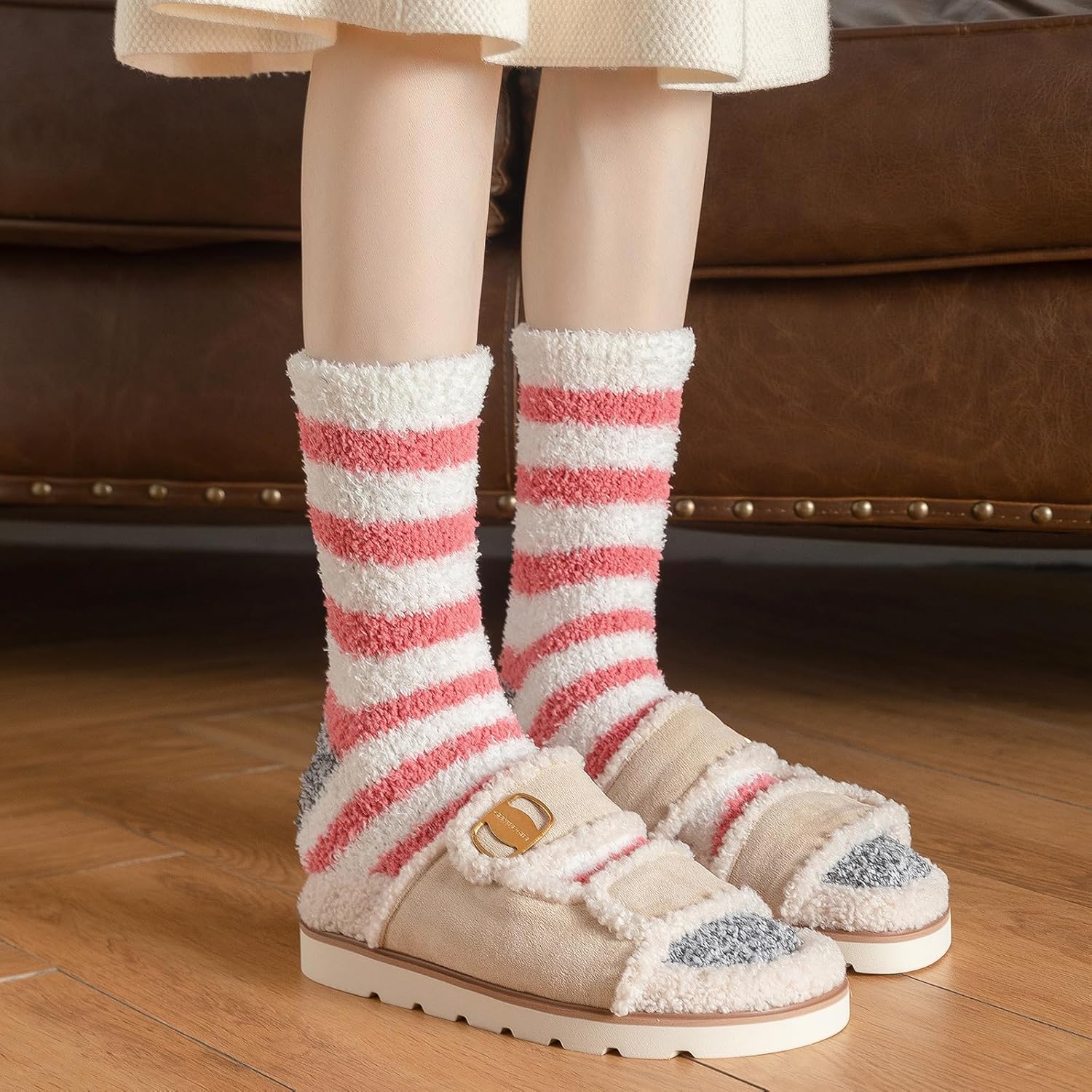 Passionbility Fuzzy Socks for Women - Fluffy Socks Womens, Women Slipper socks of Coral Fleece - Image 7