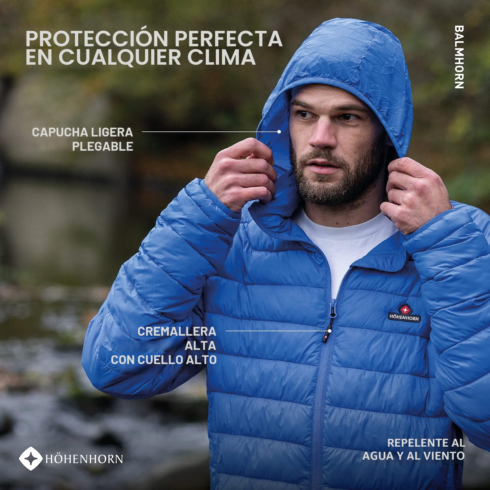 Höhenhorn Balmhorn - Chaqueta acolchada con capucha para hombre, de entretiempo