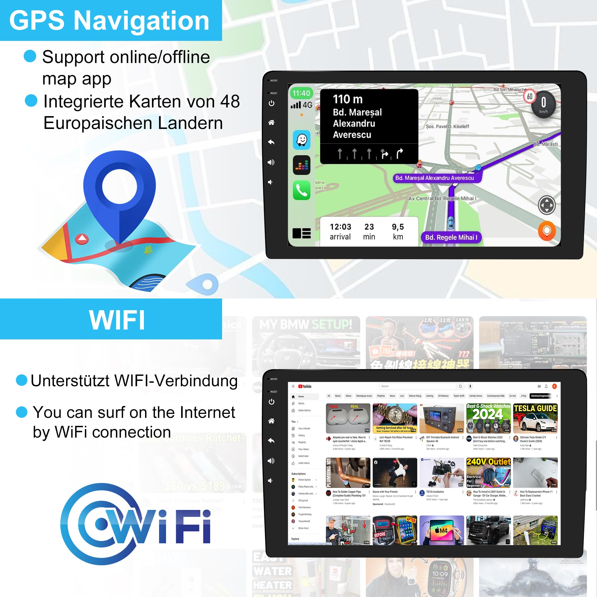 Radio Android 14 Para Citroën Berlingo 2018-2020 – Pantalla 10" HD, CarPlay Inalámbrico, GPS, WiFi, 2GB+32GB