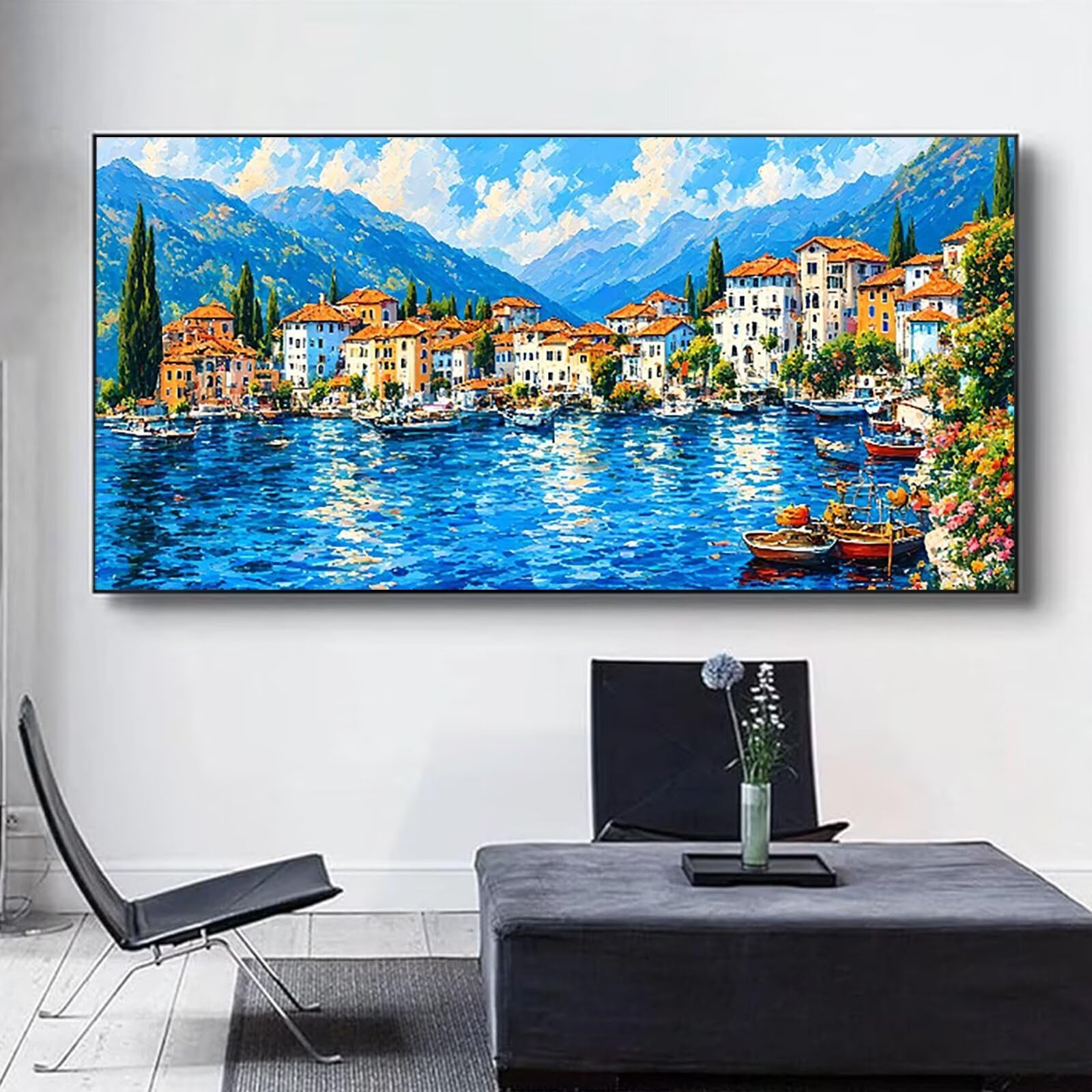 Malen nach Zahlen Kinder Berg, Geschenke für Mädchen Junge, Bastelset Kinder, Malen nach Zahlen Blume | Malen nach Zahlen Ohne Rahmen, für Home Wand Dekor Geschenk (60x120cm) Bastelset Erwachsene O-0