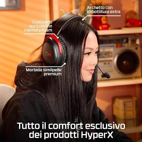 HyperX Cloud III S – Wireless Gaming Headset | Multi-Platform, 2.4GHz, Bluetooth, Battery up to 120 Hrs 2.4GHz / 200 Hrs Bluetooth, 53mm Angled Drivers, 10mm Detachable Mic, Customizable – White - 6