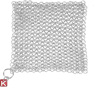 Knapp Made CM Scrubber 6" Small Ring Cast Iron Scrubber - Cast Iron Cleaner for Hard Anodized Cookware, Pre-Seasoned Pans, Dutch Ovens, Iron Pans, Grills and Skillet. Chain Mail Scrubber Cast Iron