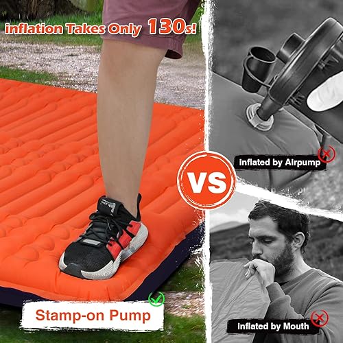 Miniatura 4 de Almohadilla de dormir para camping, extra grueso, 3.9in, ligera, impermeable, con bomba incorporada, para mochileros, senderismo, tienda de campaña,