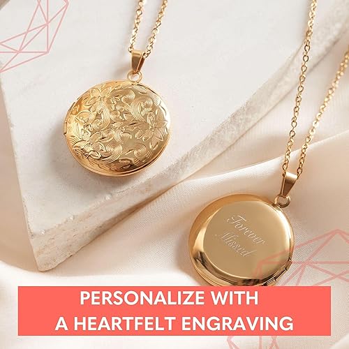 Miniatura 4 de Collar de Medallón de Cadena de 18 Pulgadas de Mighty Dainty para Mujeres y Niñas, Cadena de Joyería, Imagen en el Interior, Cadenas para Mujer,