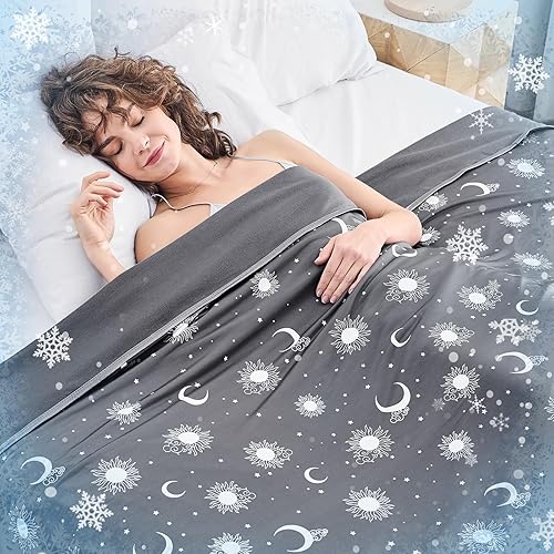 inhand Cooling Blanket Queen Size (90"x90") - Cooling Blankets for Hot Sleepers - Q-Max >0.45 Decorative Lightweight Breathable Summer Cold Blankets for Sleeping Night Sweats to Keep Cool - Dark Grey