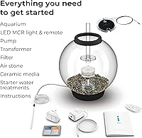 Vista 24 de biOrb Acuario clásico 60 acrílico de 16 galones con luces LED multicolor controladas a distancia, tanque moderno para exhibición de mesa, plateado