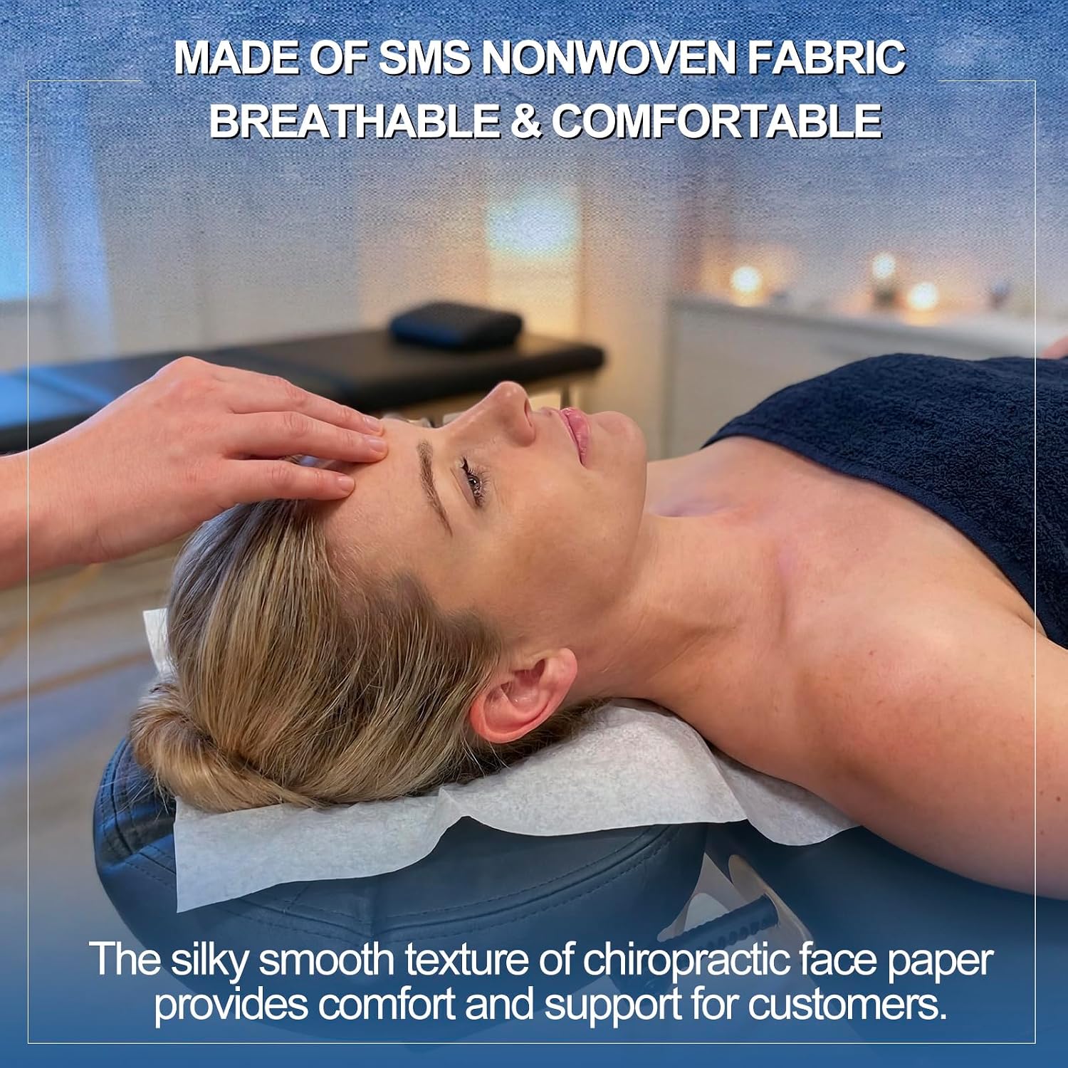 Hahafelt 2000 Pcs 12" x 24” Chiropractic Face Paper Sheets with Slit Premium Headrest Paper Disposable Medical Face Barrier Exam Sheets White
