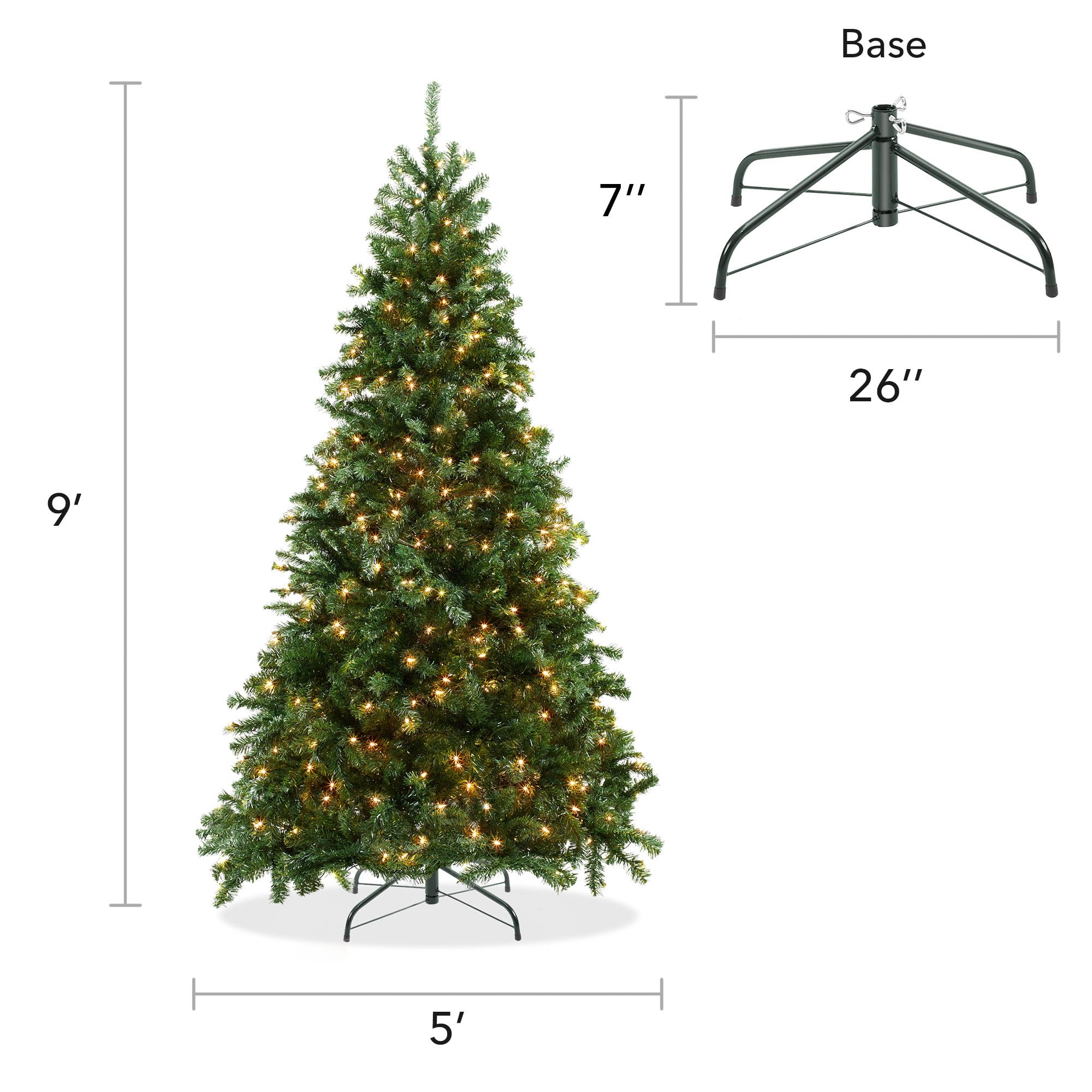 Amazon.com: Casafield 9FT Realistic Pre-Lit Green Spruce