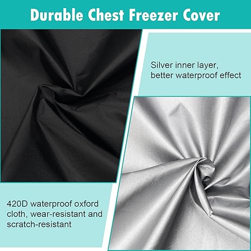 Miniatura 3 de Luxiv - Cubierta negra para congelador de pecho, impermeable, 40 pulgadas de largo x 25 pulgadas de ancho x 35 pulgadas de alto, compacta para
