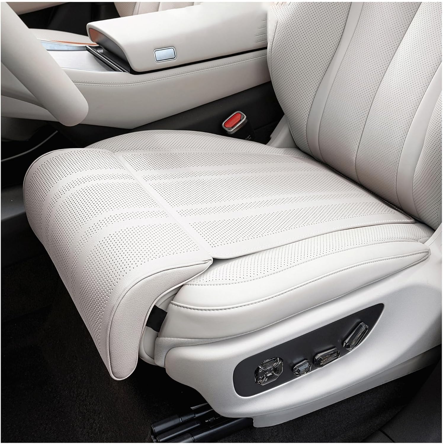 Automaze Car Seat Thigh Support Extender Leg Cushion, Beige | Memory Foam Thigh Support Pad for Car & Office Chair-image-22