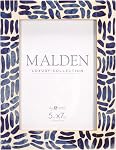 Malden International Designs Decorative Picture Frame 5x7 Indigo Blue Wood MDF (2452-57)