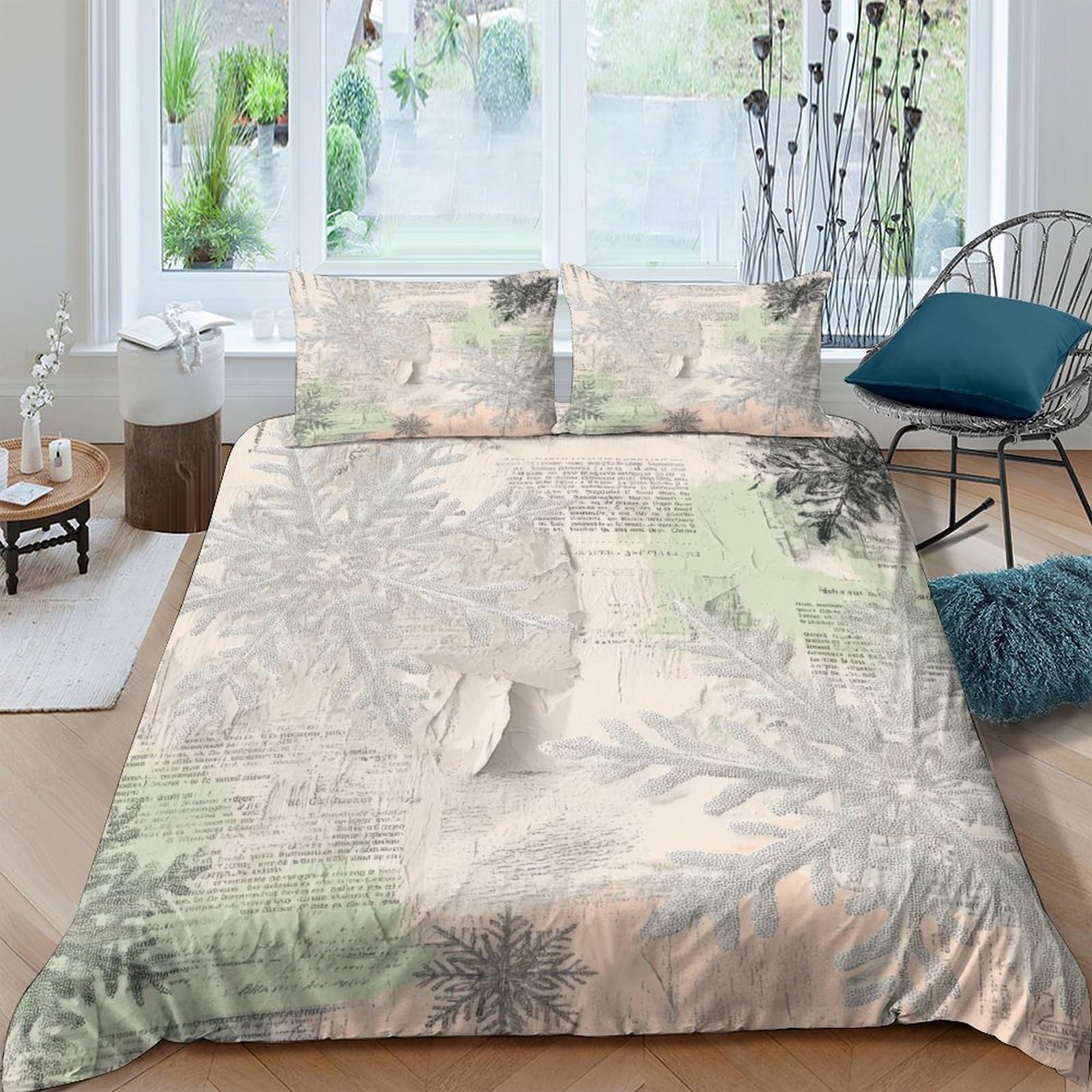 Ctjqhvkz Style-5 3D Printed Misty Forest Fitted Sheet Microfiber Soft Breathable Woodland Landscape Mattress Cover Bedroom Decor Single（135X200cm）