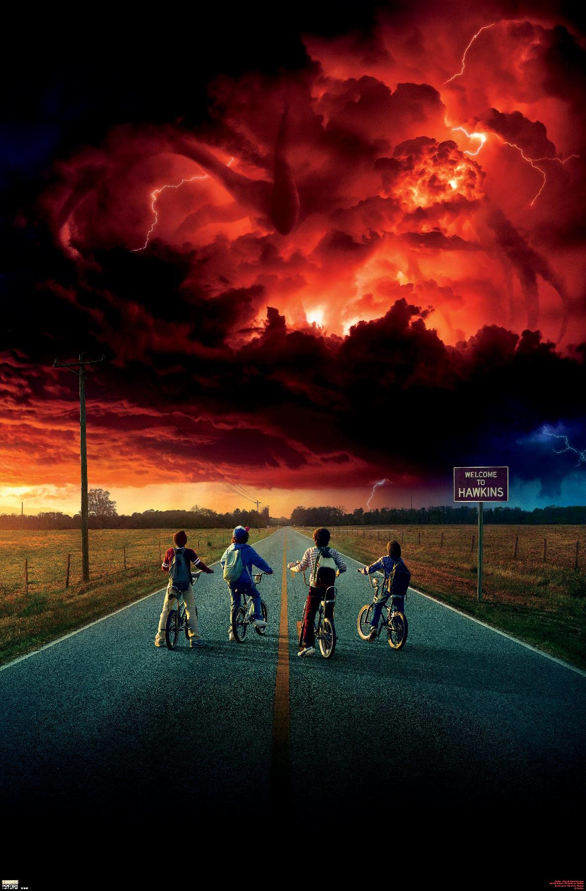 Trends International 24X36 Netflix Stranger Things: Season 2 - Key Art Wall Poster, 24" x 36", Unframed Version