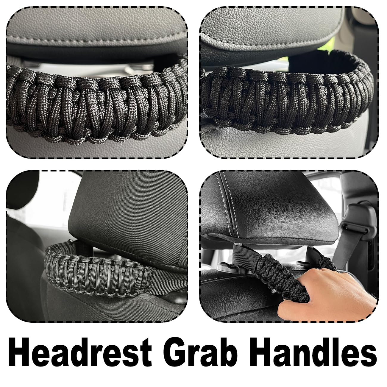 Custom 550 Paracord Headrest Handle Grips For Jeep – Made In USA