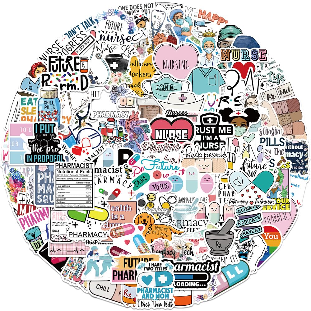 Doctors and Nurses Sticker Pack of 100 PCS, Medical Staff Stickers for Laptops Nurses Day Water Bottle - Image 2