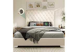 YITAHOME Queen Velvet Bed Frame with 53" Tall Headboard