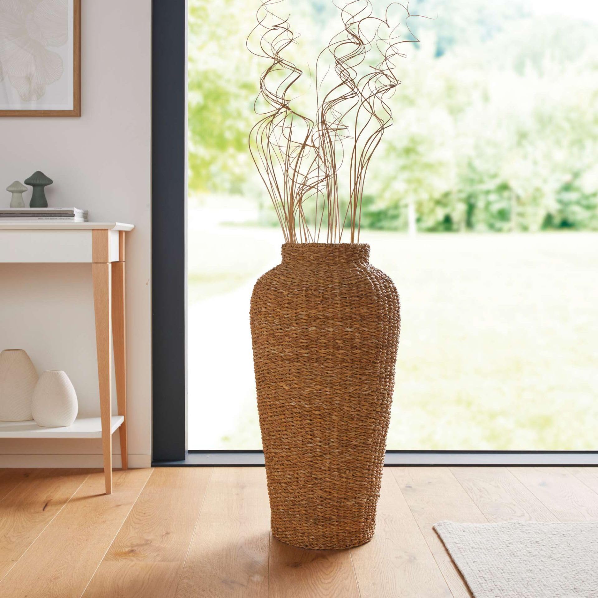 FRANK FLECHTWAREN Deko-Bodenvase Seegras, Ø 35 x 70 cm | nicht zum Befüllen mit Wasser geeignet