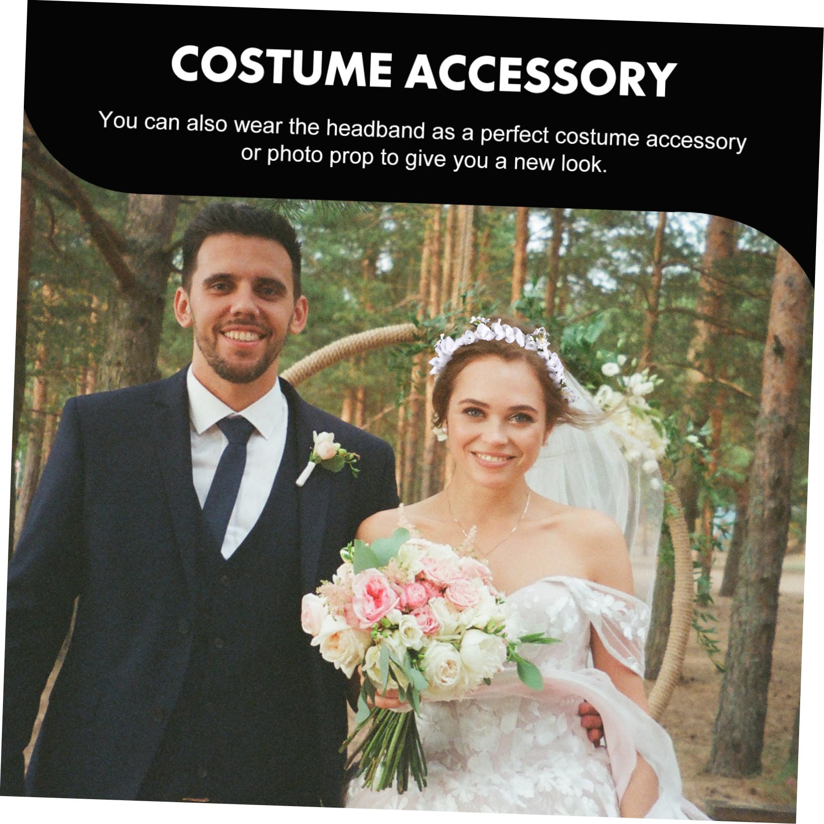 VICASKY 2 Pezzi Artificiale con per Sposa Fascia e Durevole per Matrimonio Accessorio Fotografico Raffinato per e Feste Nozze