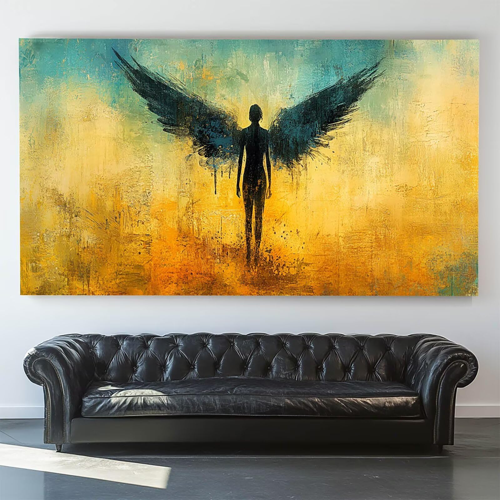 Pintar por Numeros Adultos Ángel, Pintar por Numeros Niños Kit Manualidades Adultos Abstracto Cuadros para Pintar por Numeros Pintura Acrílico, Cuadros Decoracion Salon Modernos 80X160cm 7w-M-E