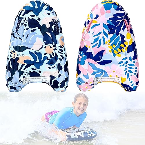 Leitee 2 tablas inflables de surf con asas, tabla de surf inflable para playa, ligera tabla de surf flotante para niños, para aprender surf, 27.5 x