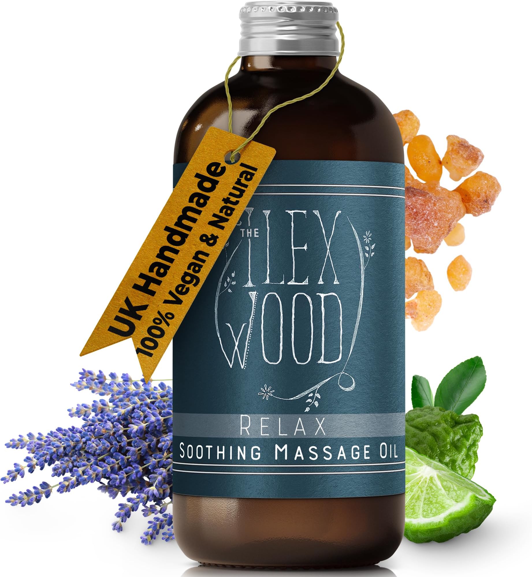 Relax - Vegan Natural Soothing Spa Massage Oil, Handmade - 3.38 fl oz (100ml)