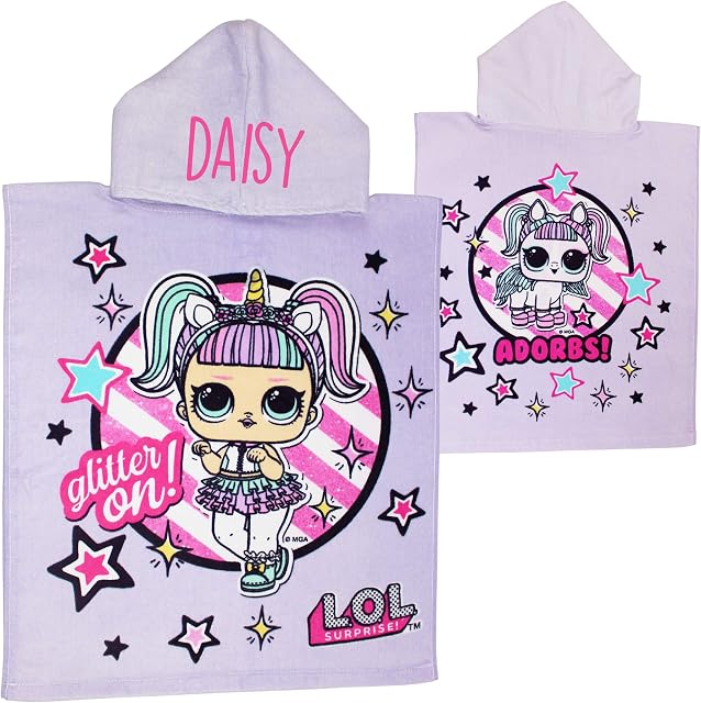 LOLSurprise Personalised Pink and Purple Hooded Poncho Towel (Lavender)
