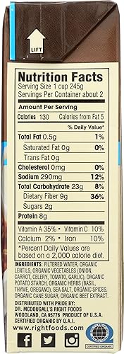 Miniatura 7 de Dr Mcdougalls, sopa orgánica de lentejas francesas baja en sodio, 18 onzas