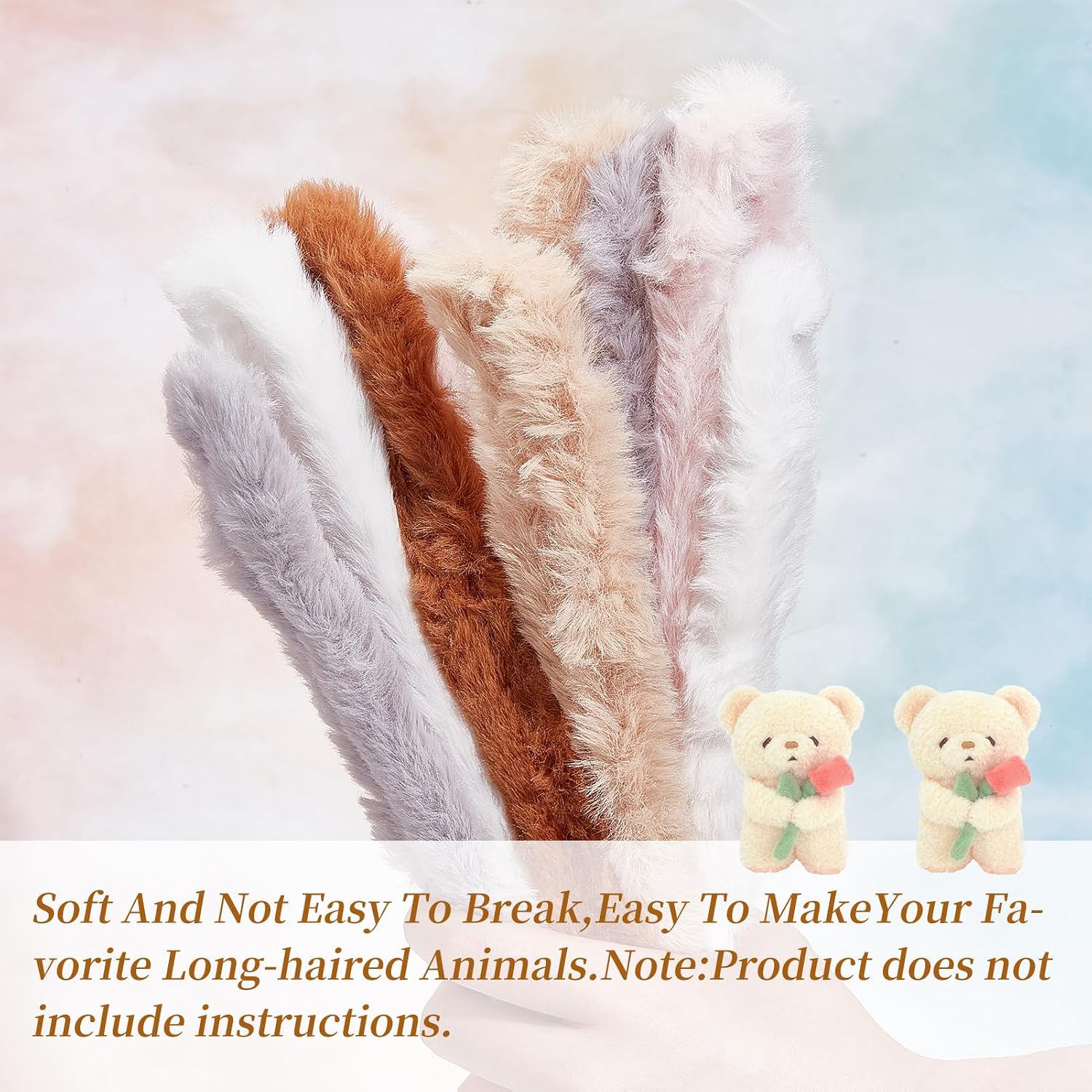 NICENEEDED 16 Pcs Extra Thick Pipe Cleaners Craft Supplies Kit, Jumbo Fur Pipe Cleaner Fluffy Pipe Cleaners Kit, Chenille Stems Cleaner for DIY Art Decorative Projects