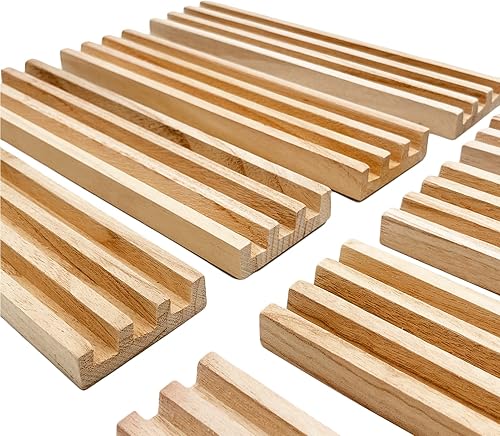 Miniatura 4 de Soportestableros de dominó de madera, juego de 8, organizadores naturales para el juego de dominó Tren mexicano, Pata de pollo y otros juegos de