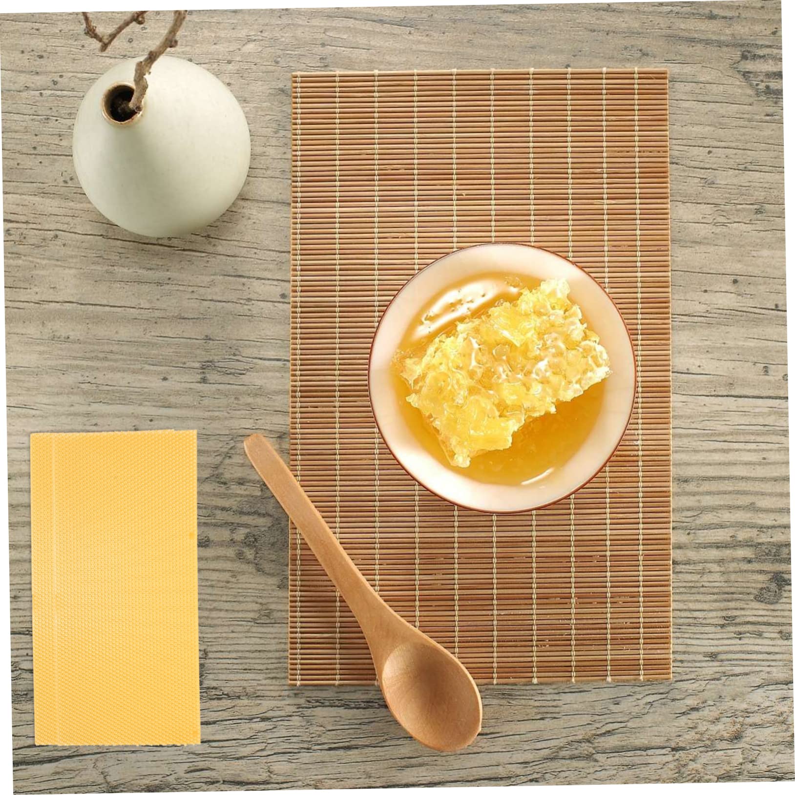 Láminas de Cera para Colmena 30 Piezas de Cera de Abeja | Color Amarillo, Forma Simple, para Panal y Base de Colmena, Accesorios para Cría y Refugio