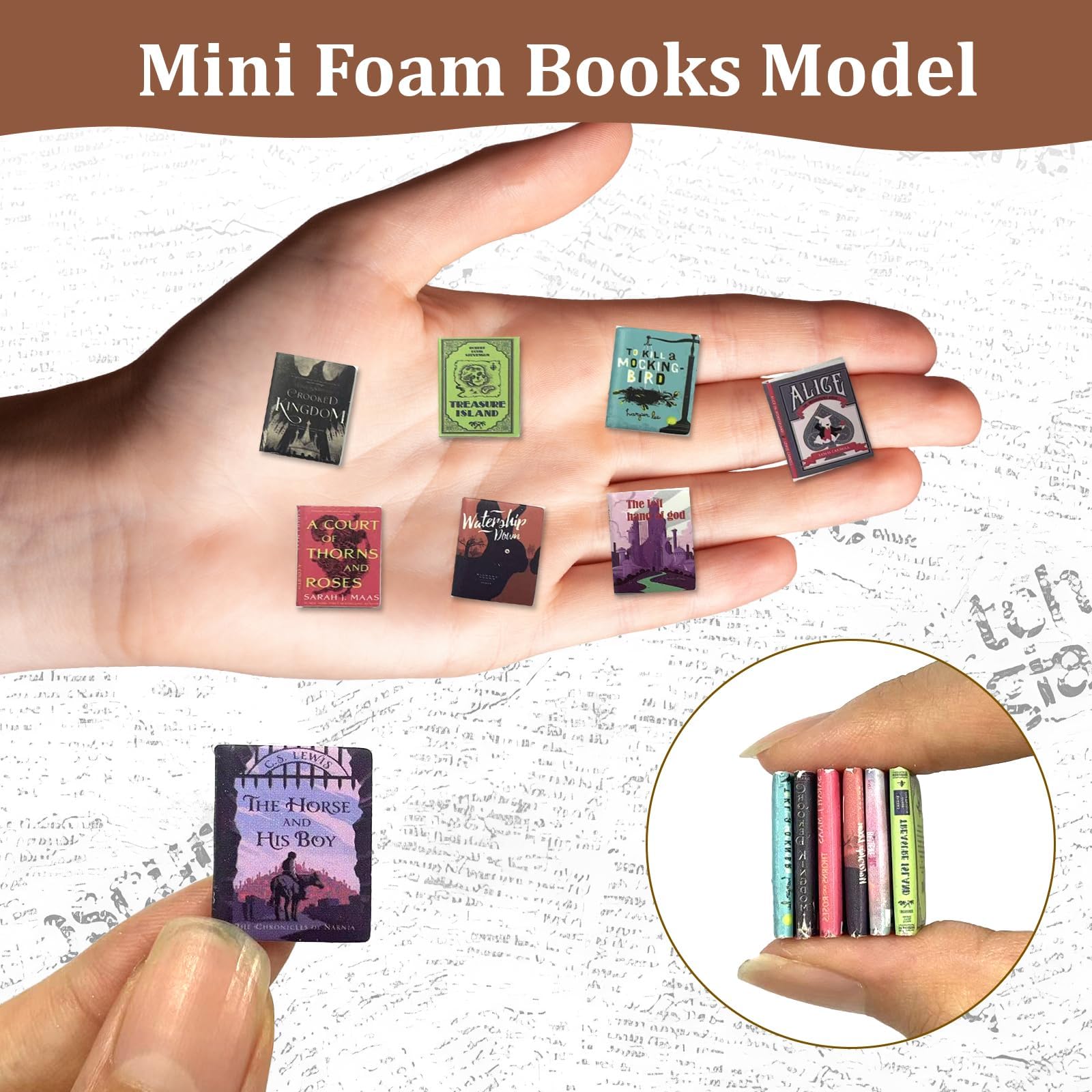 50pcs Miniature Books, Miniature Decorative Items, Miniature Dollhouse Accessories - Tiny Mini Books for Anxiety Bookshelf, Mini Things, Miniature Things, Dollhouse Miniatures & DIY Craft Decor 2