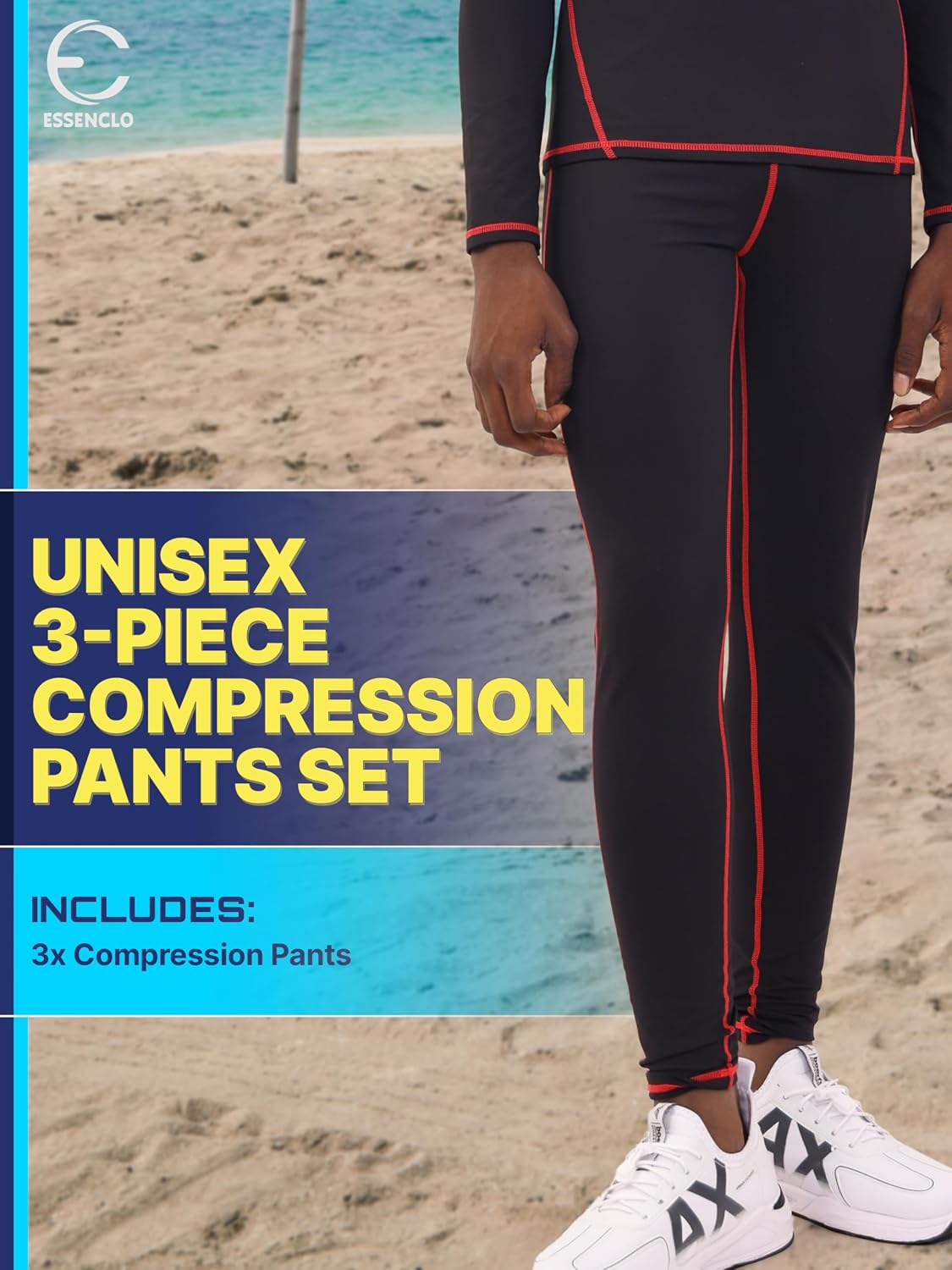Boys Compression Pants Leggings Tights Youth Athletic 3 Piece Base Layer Gear for Kids Sports, Football, Soccer