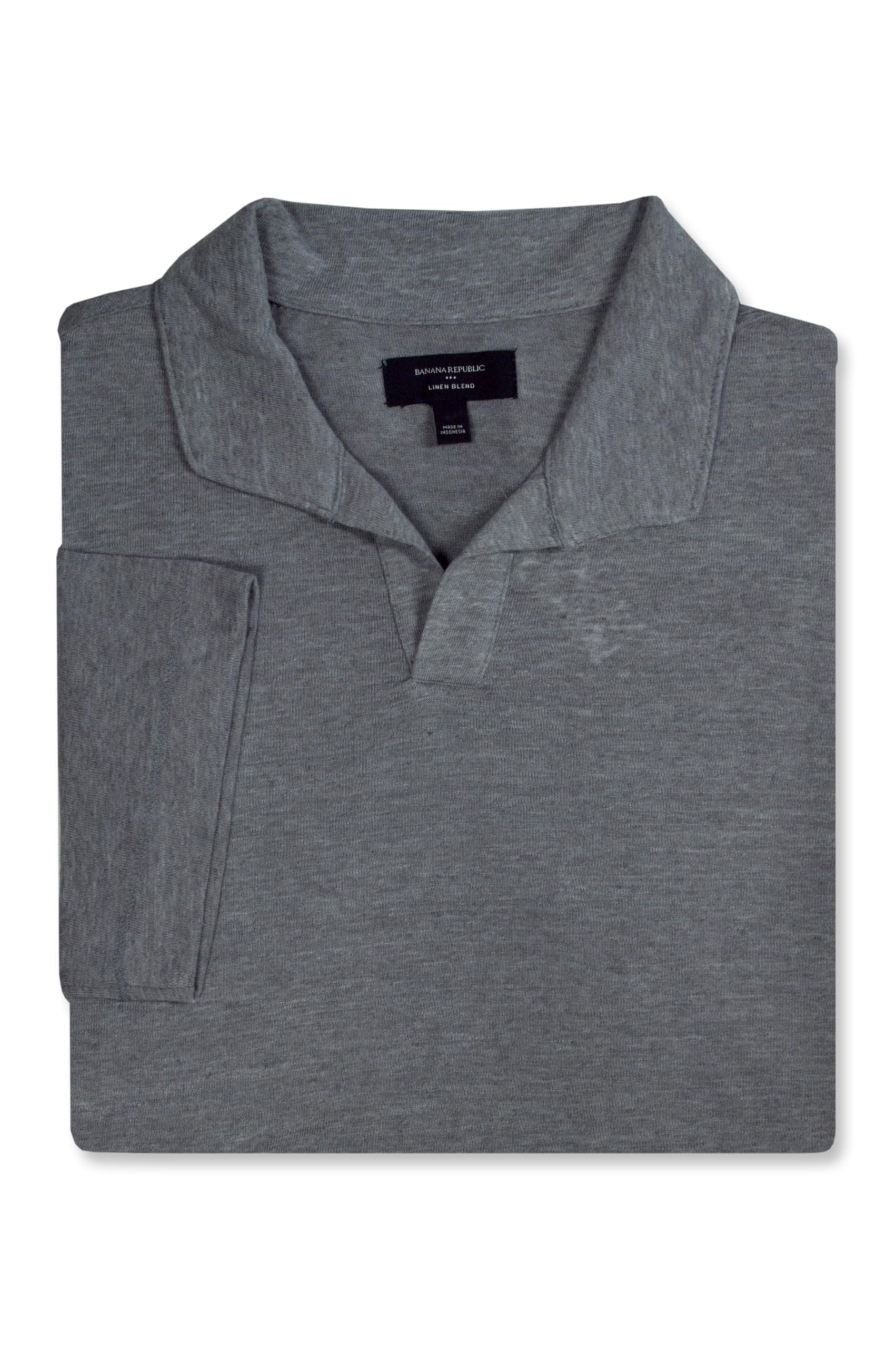 Banana Republic FactoryBanana Republic Mens Standard Fit Linen Blend Open Polo Shirt,