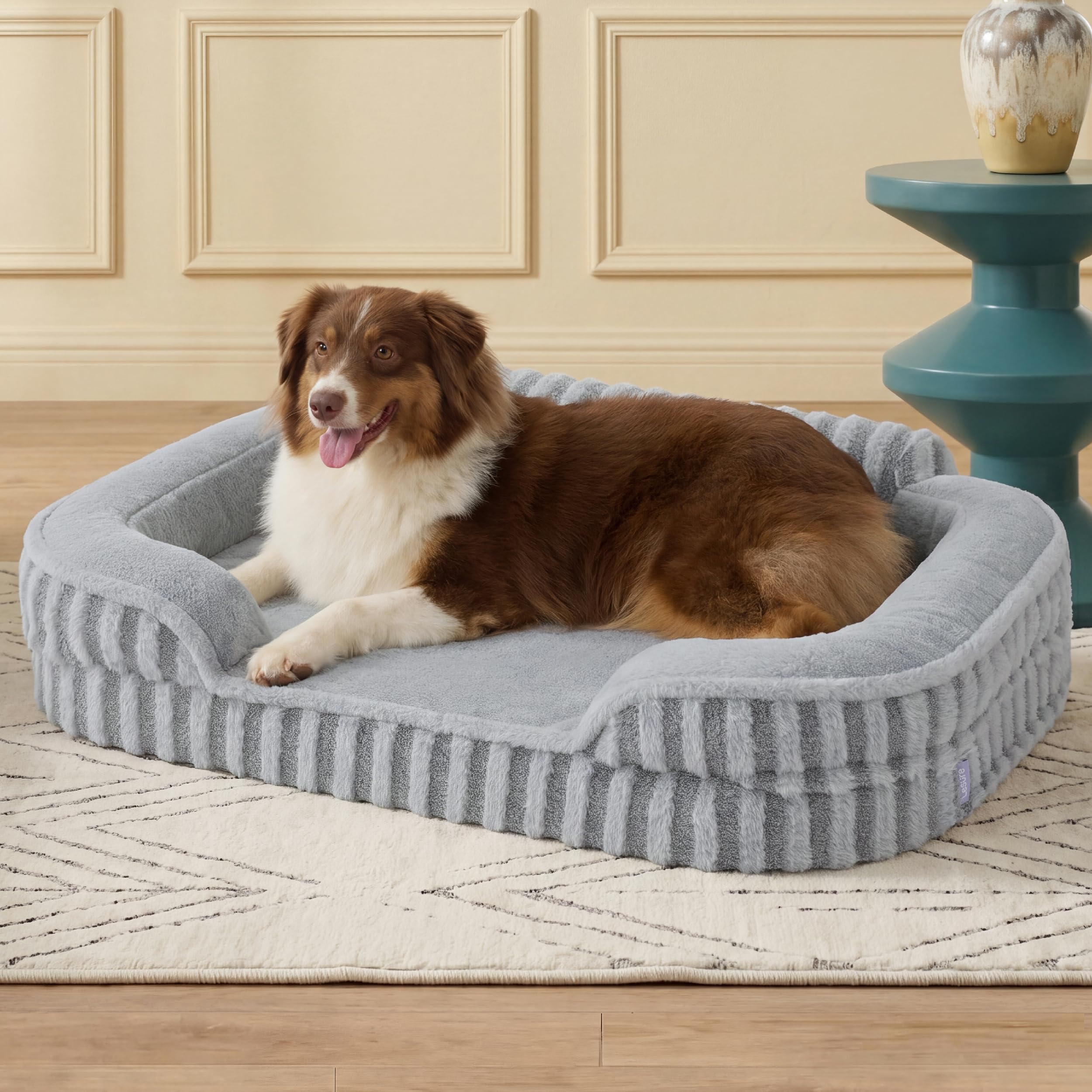 LE SURE Cute Cozy High Back Orthopedic Dog Bed