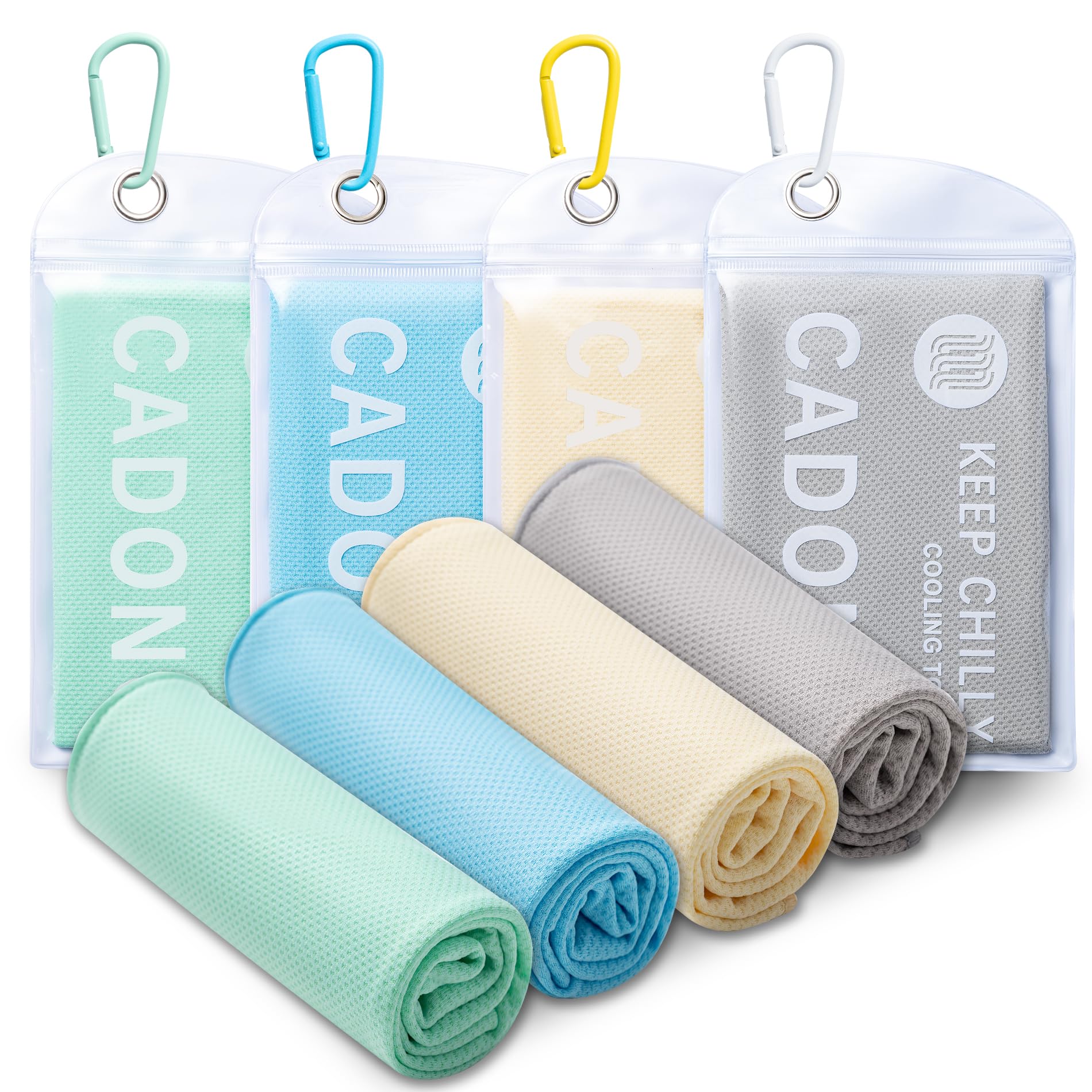 4 Pack Cooling Towel (40"x12"), Soft Breathable Chilly Towel, Ice Towel