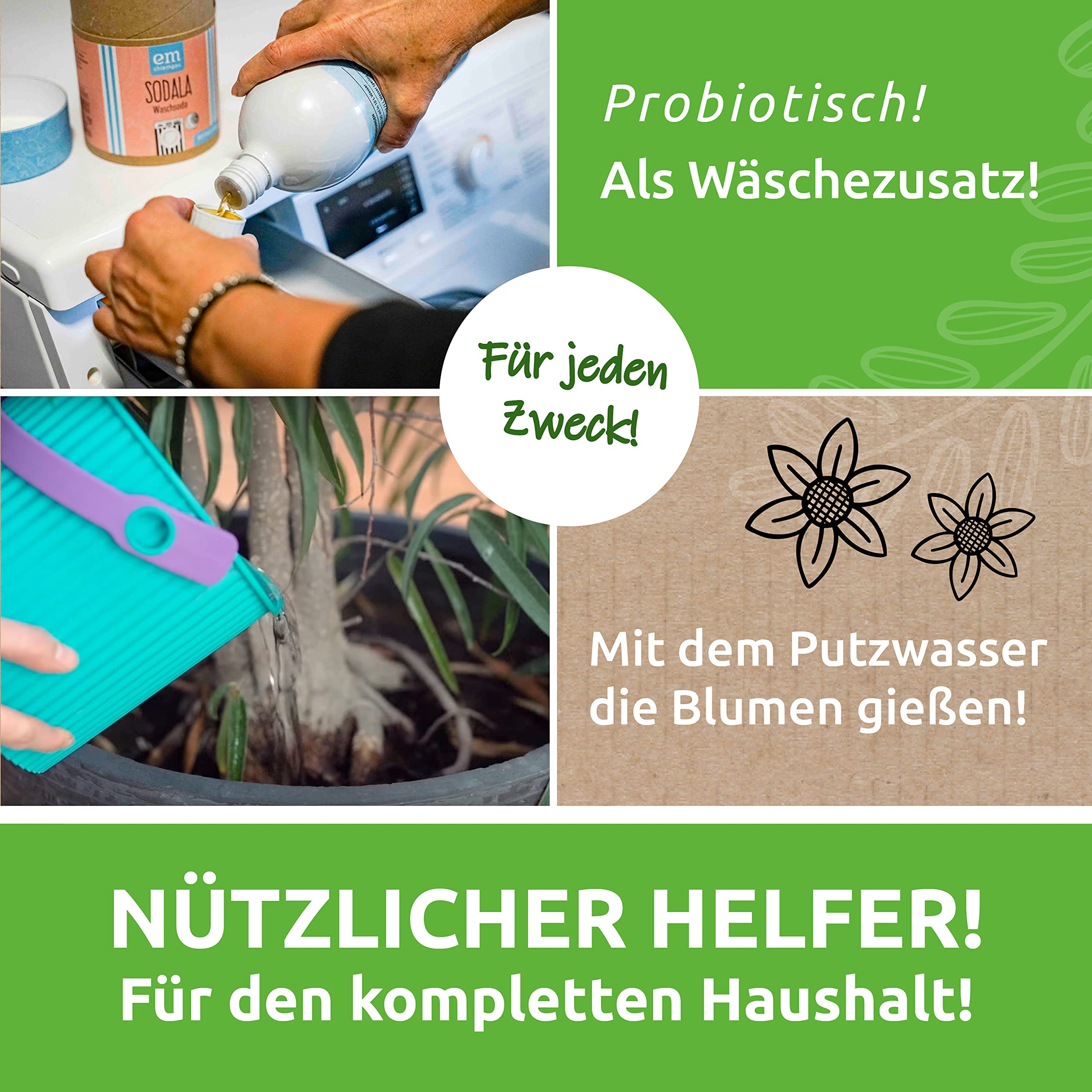 Fischer's EM-Chiemgau Sapalotta – Regionaler Allzweckreiniger mit Effektiven Mikroorganismen 5 L BiB – Seifenkraut & Efeu – Probiotischer Reiniger für alle Oberflächen – Vegan & ECOCERT zertifiziert