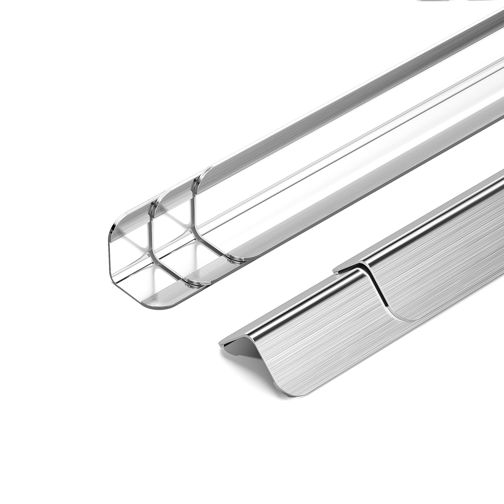 5pcs Wall Corner Guards 0.5x0.5x48 Inches 304 Stainless Steel Heavy Duty Rounded Corner Protector, Smooth Folded Edge Design for Wall Protection Silver