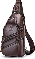 Vista 159 de LUKZIJAES Bolso bandolera de cuero genuino para hombre marrón (#1-Brown)