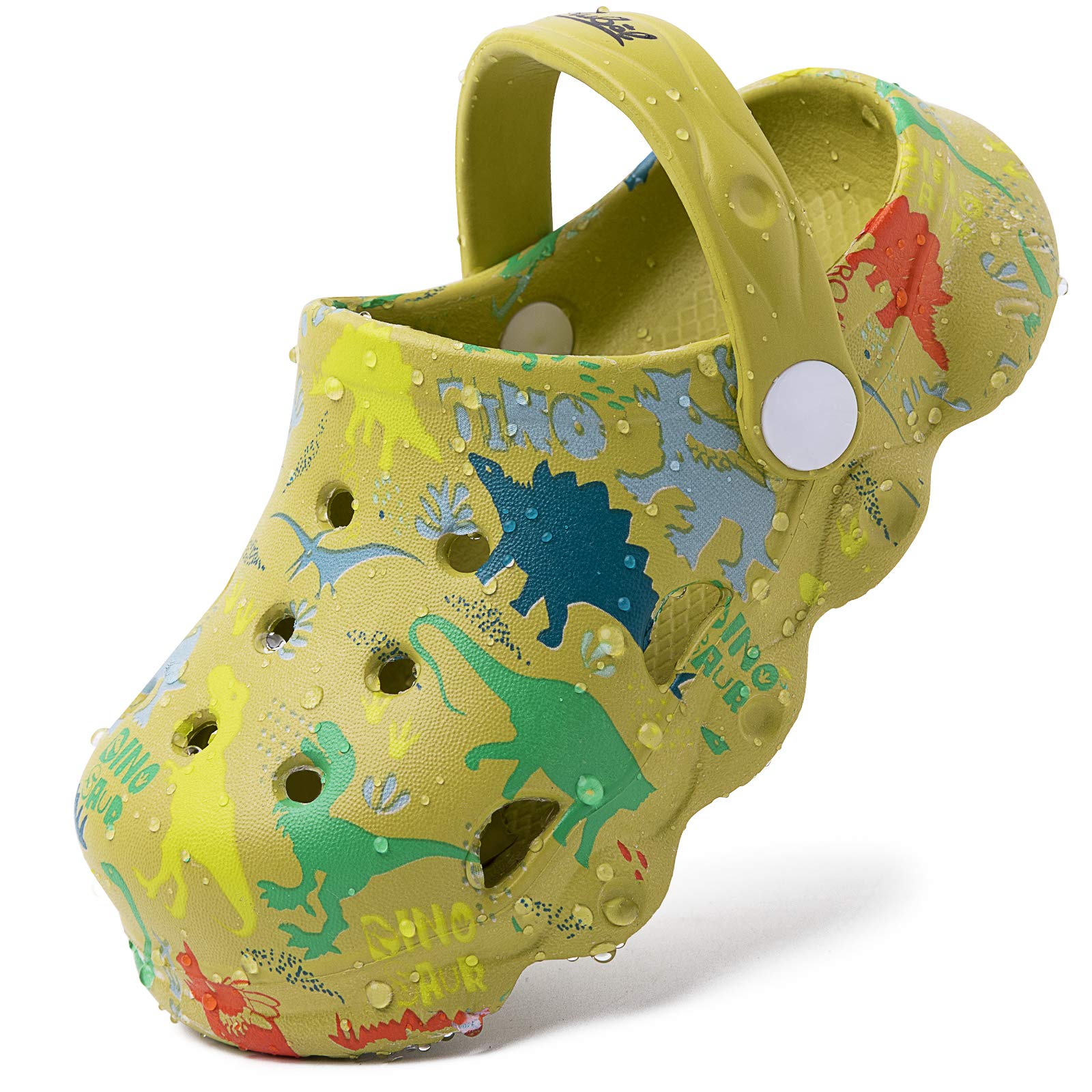 techcity Kids Dinosaur Garden Shoes Cute Cartoon Sandals Clogs Toddler Beach Pool Water Shoes Summer Slides for Boys Girls