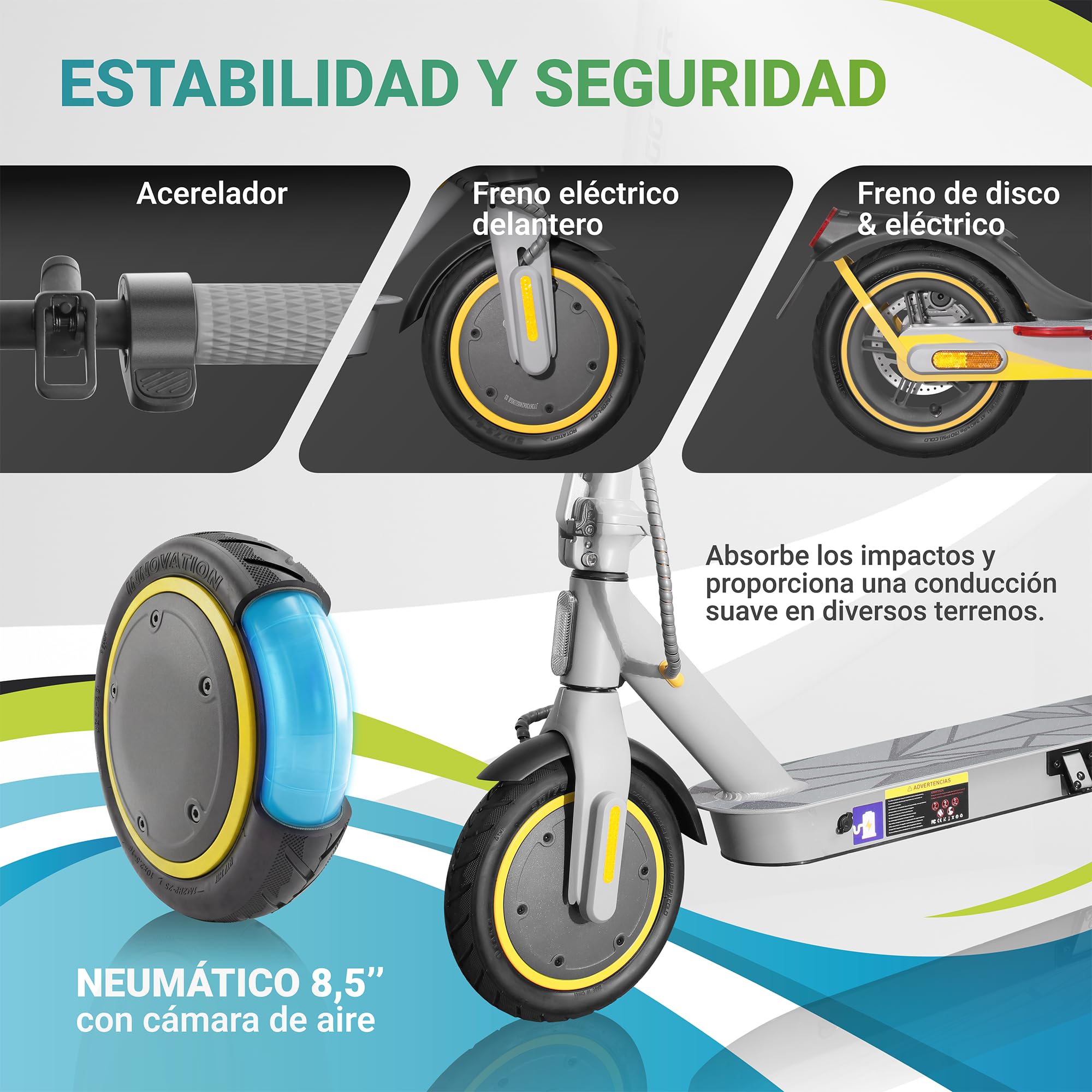 MASCOOTER S1 Patinete Eléctrico Adultos Homologado DGT 300W-600W MAX 20km Autonomía App Móvil