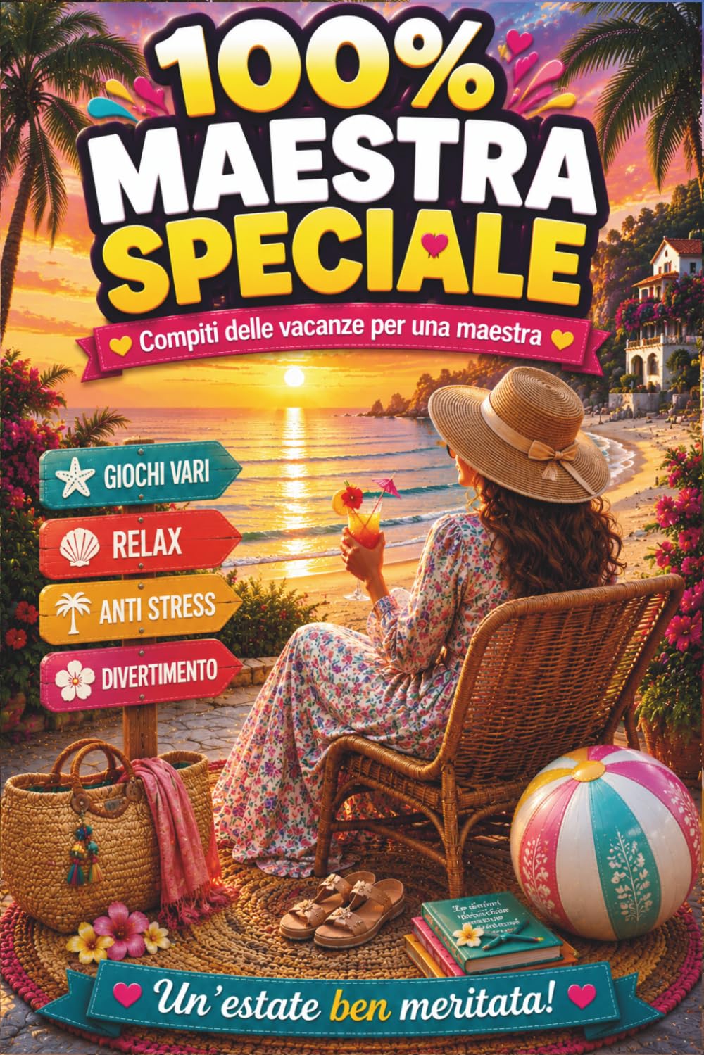 100% Maestra Speciale – Idee regalo maestra fine anno: Compiti delle vacanze per maestra – Sudoku, labirinti, parole nascoste e tanto relax – Un regalo personalizzato e originale per maestri
