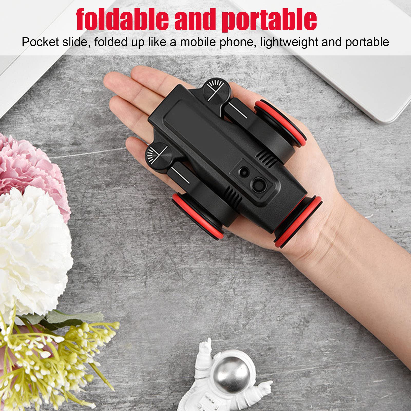 Yunseity 3 Ruote Camera Slider, App Telecomando Motorizzato Camera Video Slider, Time Lapse Slider, Compatibile con Fotocamera DSLR, Videocamera, Telefono