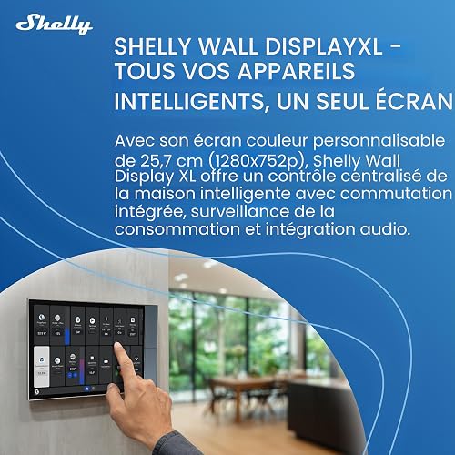 Shelly Wall Display XL Argento - 10.1" Pannello di Controllo Smart WiFi, 4 Pulsanti, Relè Integrato 5A, Richiede Neutro, Sensori LUX, Altoparlanti Stereo, Home Assistant, Domotica - 2