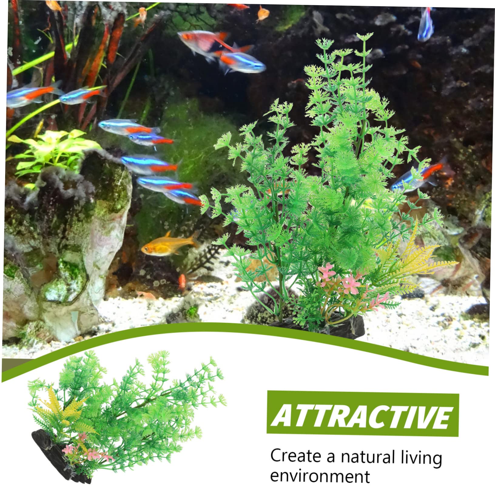 Sosoport 4 Sätze Aquarienlandschaft Kunstpflanze Zarte Aquarienpflanze Aquariumzubehör Aquariumdekor Gefälschte Haushaltspflanze Desktop-Aquarium- Aquarienanlage Plastik 2 Stück * 4