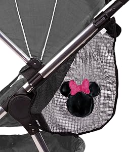 J.L. Childress Disney Baby Side Sling Stroller Cargo Net, Stroller Organizer & Storage, Minnie Mouse