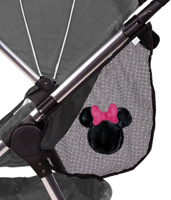 J.L. Childress Disney Baby Side Sling Stroller Organizer & Caddy, Minnie | Disney universal stroller net attachment adds accessible storage for baby essentials to strollers with secure non-slip straps