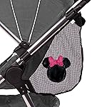 J.L. Childress Disney Baby Side Sling Stroller Cargo Net - Stroller Organizer Attachment for Storage, Mesh Bag for Baby Accessories, Universal Fit - Minnie Mouse