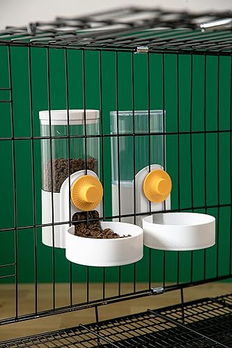 Miniatura 2 de Kenond Dispensador automático de agua para alimentos para conejos, 40 onzas, juego de comedero y bebedero automático para perros por gravedad,