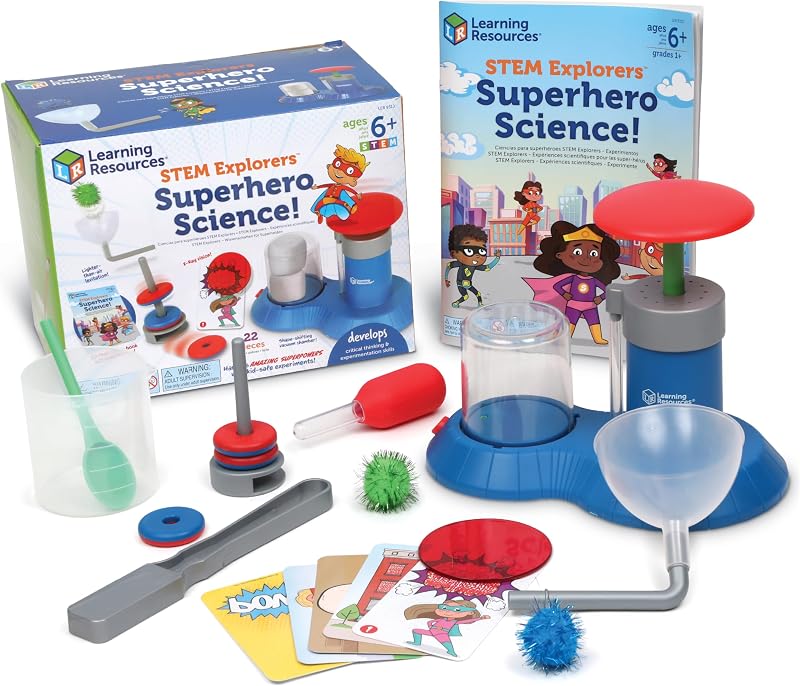 STEM Explorers Superhero Science!, Critical Thinking, Experiments for Kids, Magnets for Boys and Girls, Ages 6+,21 Pieces